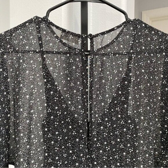 By Malene Birger Black Reza Star Print Goth Punk Dress Size 34 US XS Chiffon - Picture 5 of 6